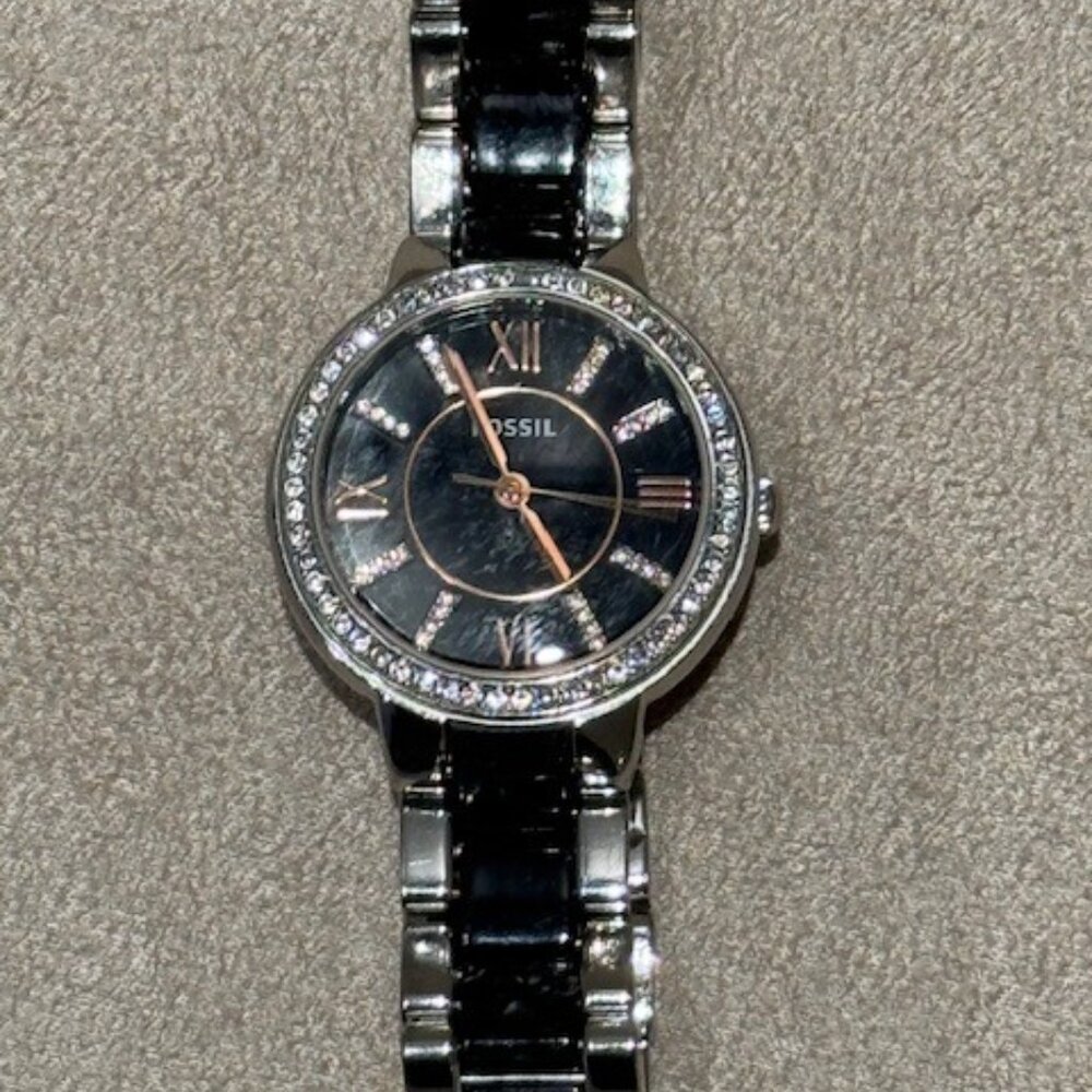 Fossil Women's Stainless Steel Watch w/Rhinestone Accents